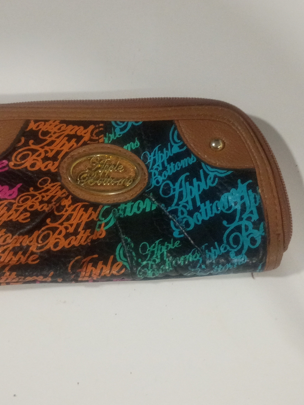 Apple Bottoms Multicolor Script Zip Wallet